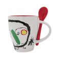 Mug with spoon "Personnage"