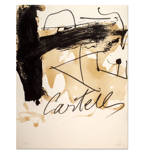 "Avant la lettre" on the poster of the Tàpies Cartells exhibition, 1983